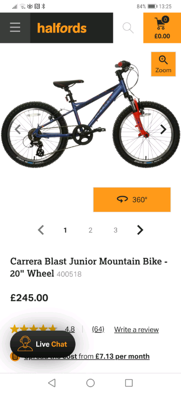 halfords carrera blast 20